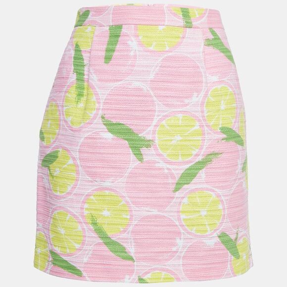 Boutique Moschino Pink Lemon Print Cotton Mini Skirt M - Picture 1 of 4